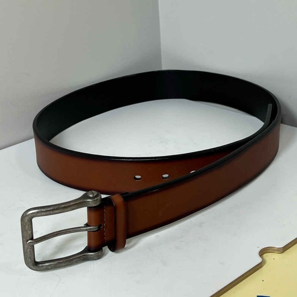 Johnston & Murphy 38W Genuine Leather Burnt Brown Genuine Leather Belt